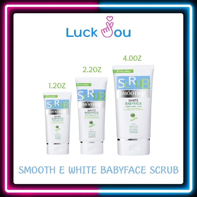 SMOOTH E White Babyface Scrub โฟมล้างหน้า สมูทอี ไวท์ เบบี้ เฟส สครับ 1.2 / 2.2 / 4.0 ออนซ์