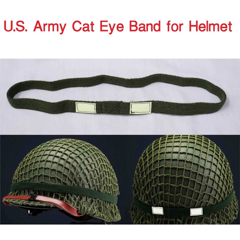 สายรัดหมวกเหล็ก US M1 Helmet cat eye band มีเเถบสะท้อนเเสง 2 จุด