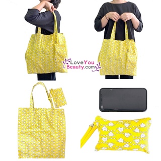 🎀 19 ลาย ถุงผ้าใบใหญ่ shopping bag พับเก็บได้ แบบบาง สะพายข้าง กระเป๋านารายา naraya