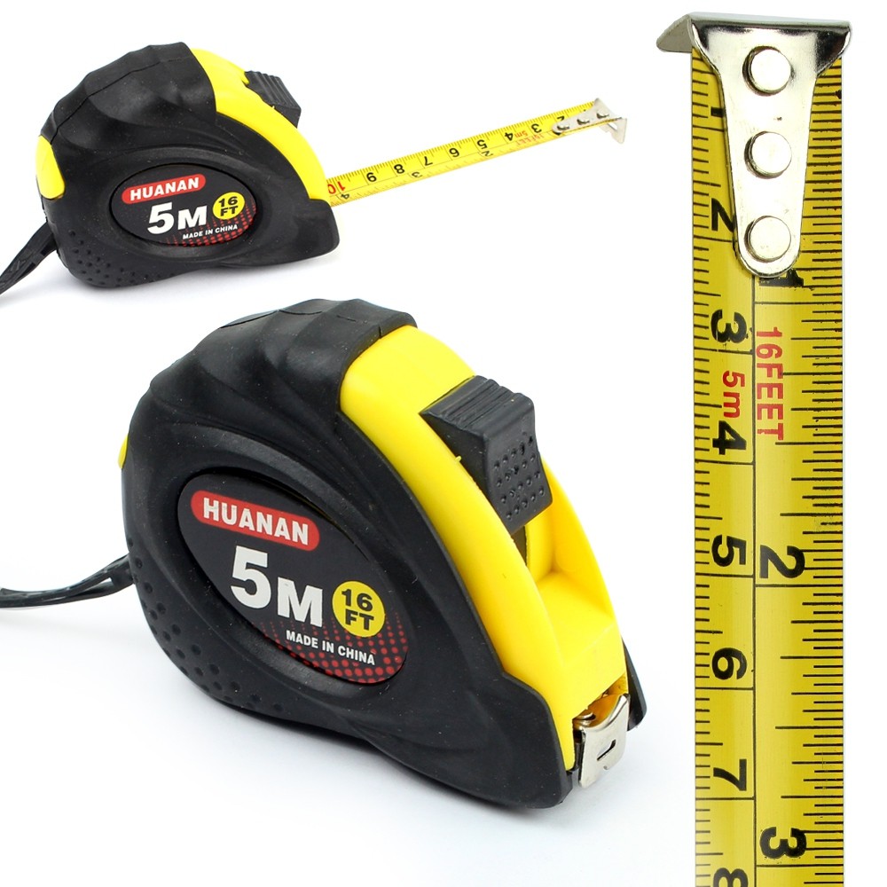 ตลับเมตรพลาสติก  คละสี  (ยาว 5 เมตร ) รุ่น Measuring-tape-lock-plastic-portable-06a-Boss
