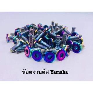 น๊อตจานดิสเลส  สีรุ้ง หัวเรียบ YAMAHA เบอร์12(ราคาต่อ1ตัว)