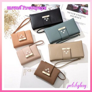 🌺 Prettyzys  งานแท้ กระเป๋าสตางค์ใบยาว🌺กระเป๋าสตางค์ผู้หญิง Prettyzys มีสายคล้องมือ