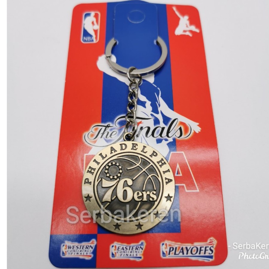GANTUNGAN Philadelphia 76ers NBA basketball Gold พวงกุญแจนําเข้า