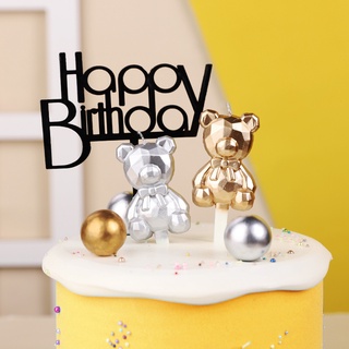 GBD เทียนวันเกิดรูปหมี เทียนวันเกิด เทียนปักเค้ก เทียนวันเกิดแฟนซี happy Birthday ปาร์ตี้วันเกิด พร้อมส่งในไทย