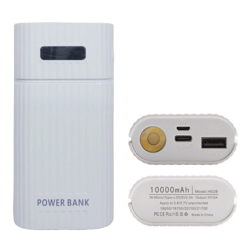 เคสแบตเตอรี่สํารอง 2 ชิ้น 18650 18700 20700 21700 Usb พร้อมไฟฉาย Led สําหรับสมาร์ทโฟน thumbnail 8