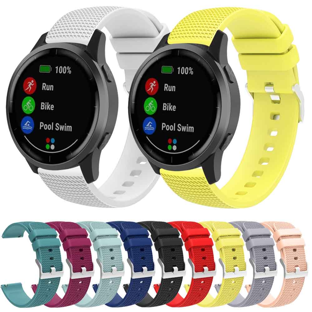 สายนาฬิกาข้อมือซิลิโคน สําหรับ Garmin Venu 2 2s Vivoactive 4S 4 3 Venu Forerunner 158 245 245M 645 55