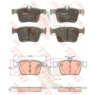 GDB1957 ผ้าเบรค-หลัง(TRW) (เนื้อผ้า COTEC) VW GOLF 2.0 13-14