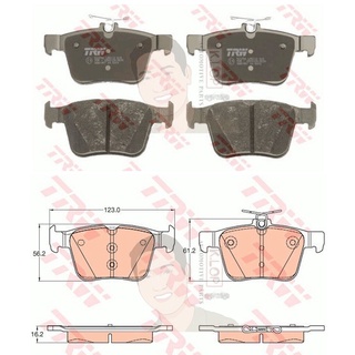 GDB1957 ผ้าเบรค-หลัง(TRW) (เนื้อผ้า COTEC) VW GOLF 2.0 13-14