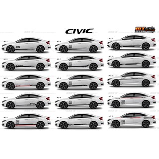 สติ๊กเกอร์แต่งรถด้านข้างลายโคลนสติ๊กเกอร์แต่งรถ Honda Civic ซีวิค