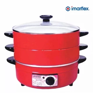 IMARFLEX กระทะไฟฟ้า 2 ชั้น รุ่น MP-18 ความจุ 3 ลิตรพร้อมซึ้งนึ่ง 2 ชั้น สามารถใช้ประกอบอาหารทั้ง ต้ม, ผัด, แกง, ทอด,นึ่ง