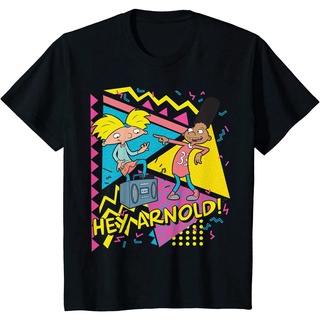 เสื้อยืดสีขาวเสื้อยืดแขนสั้น พิมพ์ลายโปสเตอร์ Nickelodeon Hey Arnold 90s สไตล์คลาสสิก ไม่ซ้ําใคร สําหรับผู้ชาย 906486S-