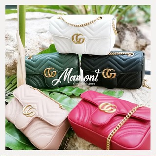 กระเป๋าแฟชั่นหนังดีพร้อมส่ง` CG Mamont   Size 23 cm Price 1890 baht ✅ราคาน่ารักมาก  🚫สวยขนาดนี้ อดใจไหวหรอ รับสีไหนดีคะ