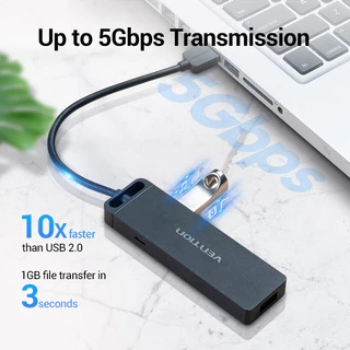 Vention ฮับ 5Gbps USB 3.0 4 พอร์ต ความเร็วสูง สําหรับเครื่องพิมพ์ แล็ปท็อป PC Xbox PS5 Surport Charging
