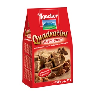 ✅ Loacker Quadratini Napolitaner 125g เวเฟอร์สอดไส้ครีมเฮเซลนัท