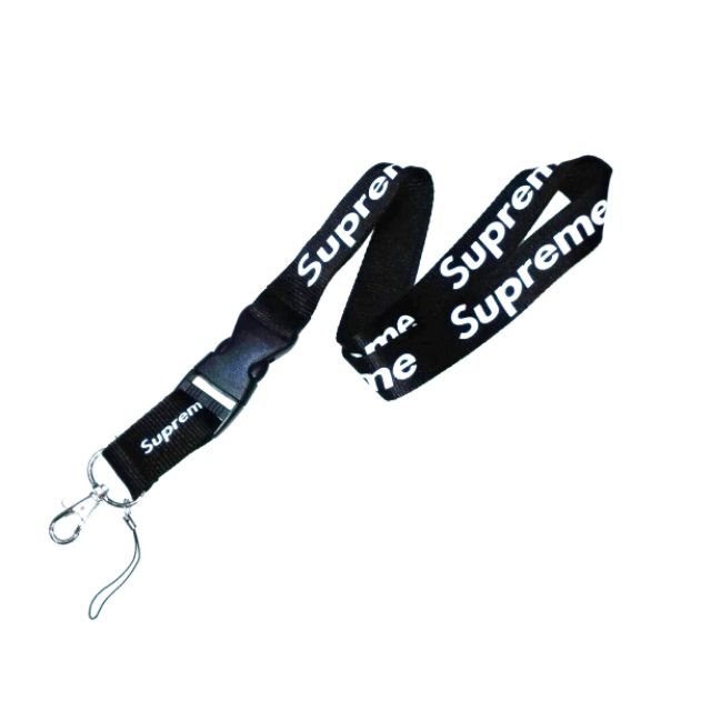 Supreme สายคล้องคอถอดได้+ตะขอเล็ก สาย​ห้อย​บัตร​ สายหนา สรีนแน่นไม่ลอก - รูปที่ 3