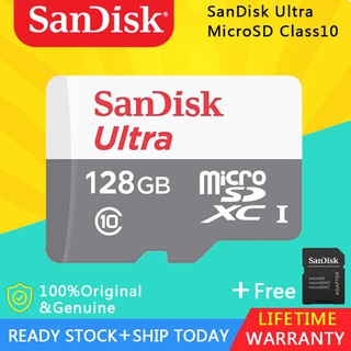 SANDISK การ์ดหน่วยความจำ 80MB / s การ์ด Micro SD Class 10 อัลตร้า 128GB / 64GB / 32GB / 16GB เดิมบัตร TF ฟรีอะแดปเตอร์