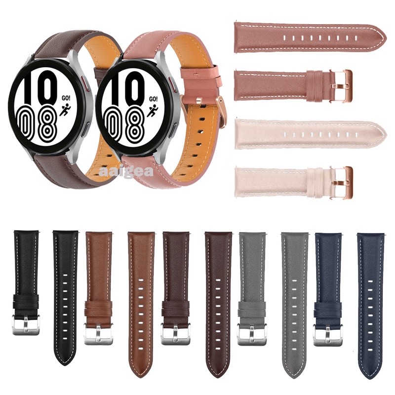 20 มม.แฟชั่นสายหนังสําหรับ Samsung Galaxy Watch 4 5 6 7 FE 40 มม.44 มม.Watch6 คลาสสิก/Active 2