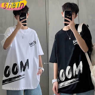 shein 2262#⚡️ เสื้อทีเชิร์ตเสื้อยืดคอกลมแฟชั่น (ZOOM)