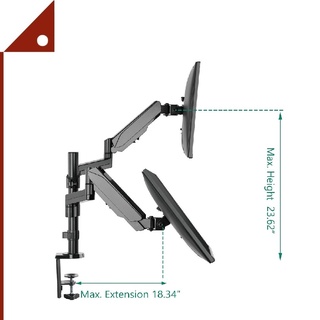 WALI : WALGSDM002* ขายึดจอภาพ Premium Dual LCD Monitor Desk Mount Fully