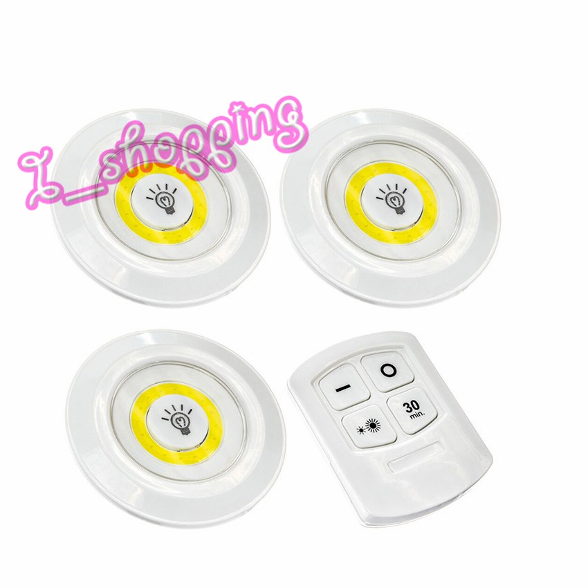 COB switch Led Light With Remote Control 3pcs ใช้AAA