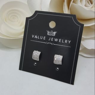 ER6033 Value Jewelry ต่างหูแฟชั่นประดับเพชร CZ