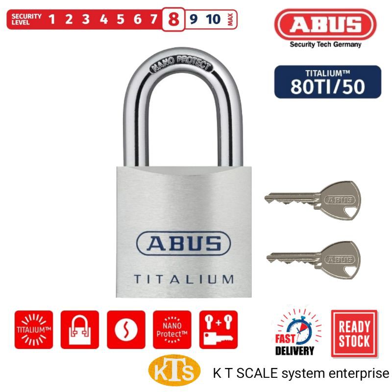 กุญแจป้องกันการตัดของ ABUS 80TI/50 มม.