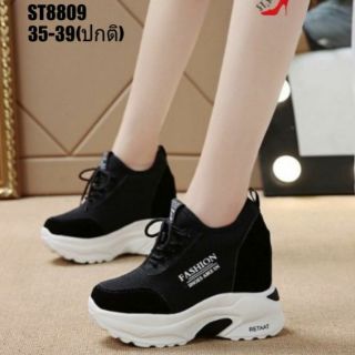 👟รองเท้าผ้าใบเสริมส้น4นิ้ว  ส้นหลังใน 2 นิ้วหลังนอก 2 นิ้ว