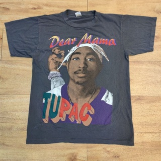 เสื้อยืดผ้าฝ้าย TUPAC DEAR MAMA HIPHOP RAPPER งานฟอกสีเฟด เสื้อวง เสื้อทัวร์ ฮิปฮอป แร็พเปอร์