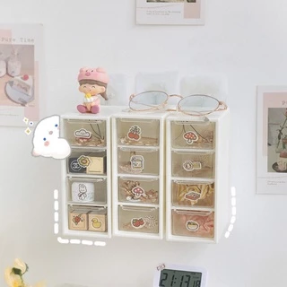 GaGiNang แถมฟรีสติ๊กเกอร์ กล่องใส่ของมีลิ้นชัก กล่องจัดเก็บเครื่องเขียน เก็บเครื่องประดับ