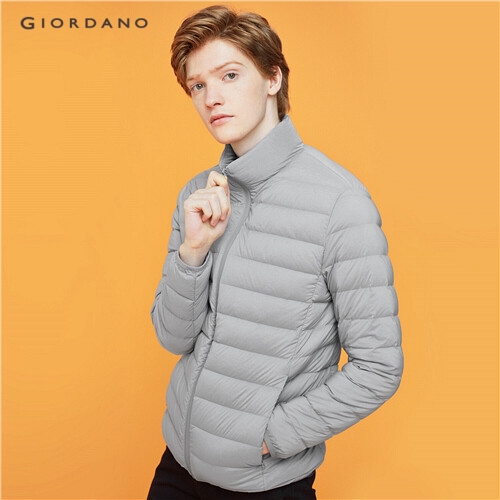 GIORDANO MEN Stand collar 90% white duck short down jacket 90079685