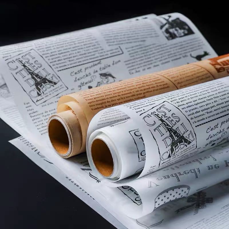 กระดาษรองอบหรือห่ออาหาร ลายหนังสือพิมพ์ (30cm.x8m.)