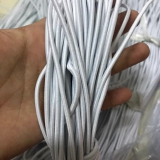 ยางยืดกลมสีดำ,ขาว,กรม,ครีมกากี,แดง,เขียวขี้ม้าขนาด1,2,3 มิล จำนวน 10 เมตร