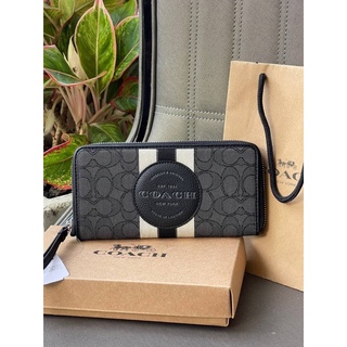 COACH  DEMPSEY LARGE PHONE WALLET IN SIGNATURE JACQUARD WITH STRIPE AND COACH PATCH