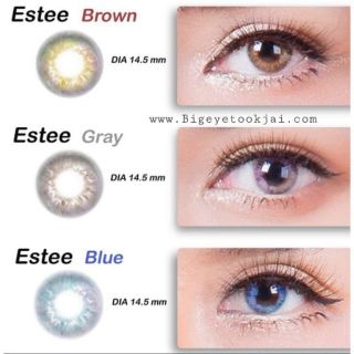 💟 Pitchylens Estee สายตา -00 ถึง -1000 brown gray Contactlens บิ๊กอาย คอนแทคเลนส์ ราคาถูก แถมตลับฟรี