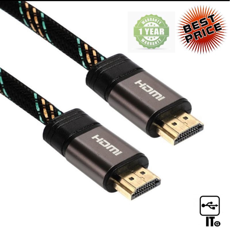 Cable HDTV 4K (V.2.0) M/M (10M) UNIFLEK สายถัก  ประกัน 1Y
