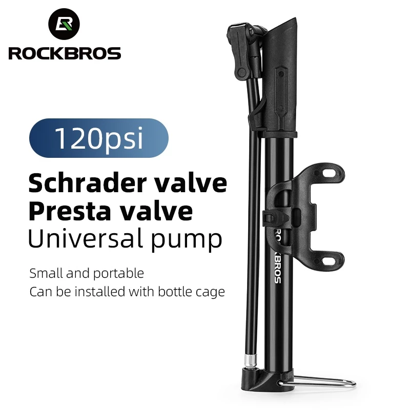 【TH Delivery】ROCKBROS เครื่องปั๊มลมยางจักรยาน แรงดันสูง 120PSI AV FV แบบพกพา