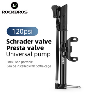 [จัดส่งโดย Shopee]Rockbros เครื่องปั๊มลมยางจักรยาน แรงดันสูง 120PSI AV FV แบบพกพา