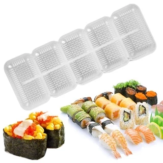 แม่พิมพ์ทําซูชิเบนโตะ ทรงสามเหลี่ยม แบบไม่ติด DIY สไตล์ญี่ปุ่น 5 ม้วน