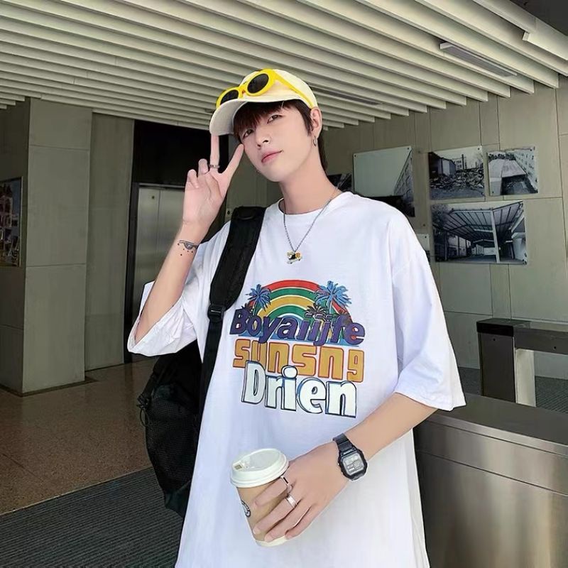 พร้อมส่ง เสื้อทีเชิร์ตเสื้อยืดคอกลมแฟชั่น