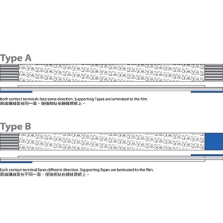 สายเคเบิ้ล FFC FPC Type-A 1.25 มม. 20p 100 มม.