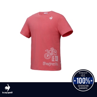 le coq sportif เสื้อยืดผู้ชาย ลายจักรยาน สีส้มแดง (T-shirt, เสื้อยืด, เสื้อคอกลม, lecoq, เลอค็อก)