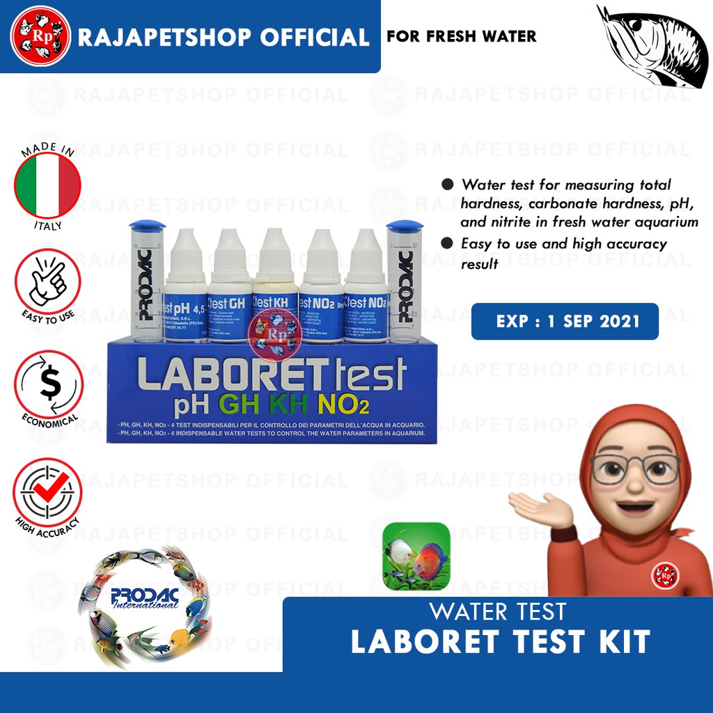 (EST) PRODAC LABORET (PH, NO2, GH, KH) AQUARIUM FRESHWATER TEST KIT