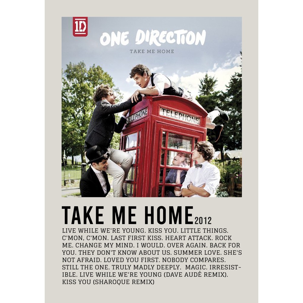 Aesthetic Poster Wall Take Me Home อัลบั้มโดยวงดนตรีเด็กชื่อดัง One Direction