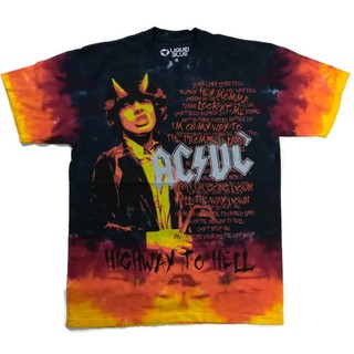 เสื้อวงมือหนึ่ง ACDC HIGHWAY TO HELL มัดย้อม