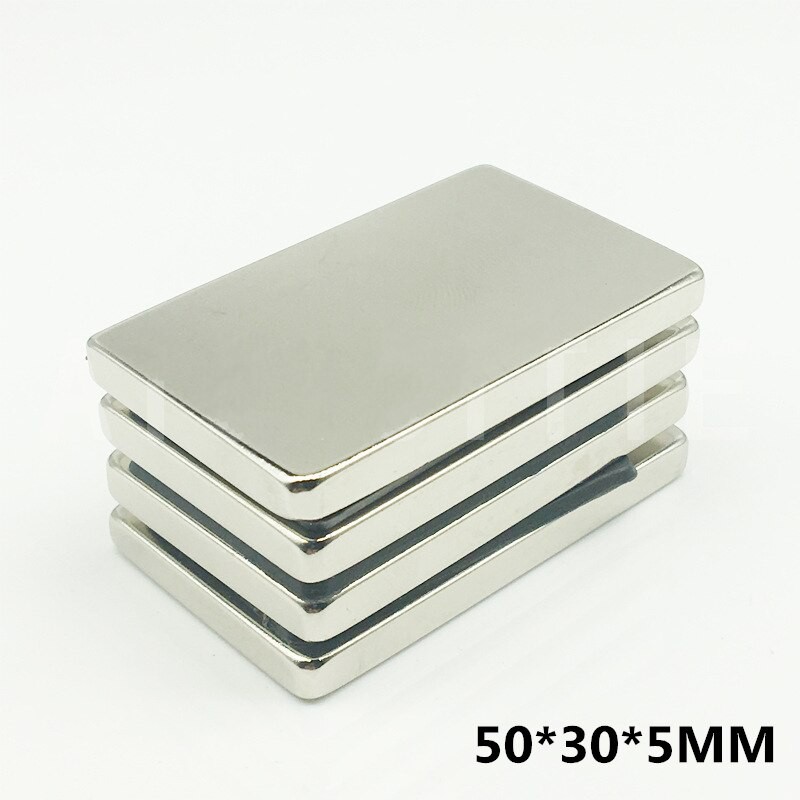 1ชิ้น แม่เหล็กนีโอไดเมียม 50x30x5มิล Magnet Neodymium 50*30*5mm แม่เหล็กแรงสูงรูปสี่เหลี่ยม ขนาด 50x30x5mm