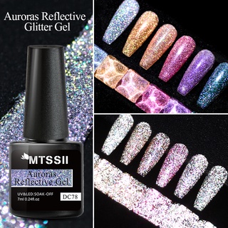 MTSSII น้ํายาทาเล็บเจล กลิตเตอร์ กึ่งถาวร 7ml สําหรับตกแต่งเล็บ
