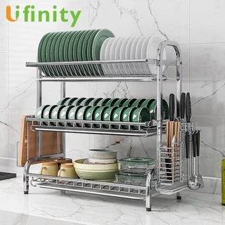 Lifinity ชั้นวางจาน 3/2ชั้น ที่คว่ำจานสแตนเลส ชั้นวางของในครัว