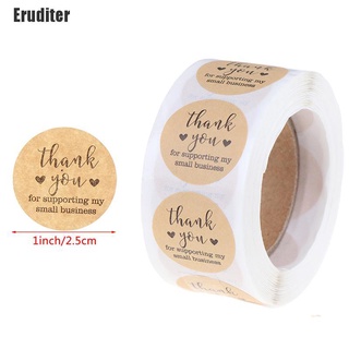 Eruditer ~ สติกเกอร์ฉลาก Thank You แฮนด์เมด 500 ชิ้น / ม้วน