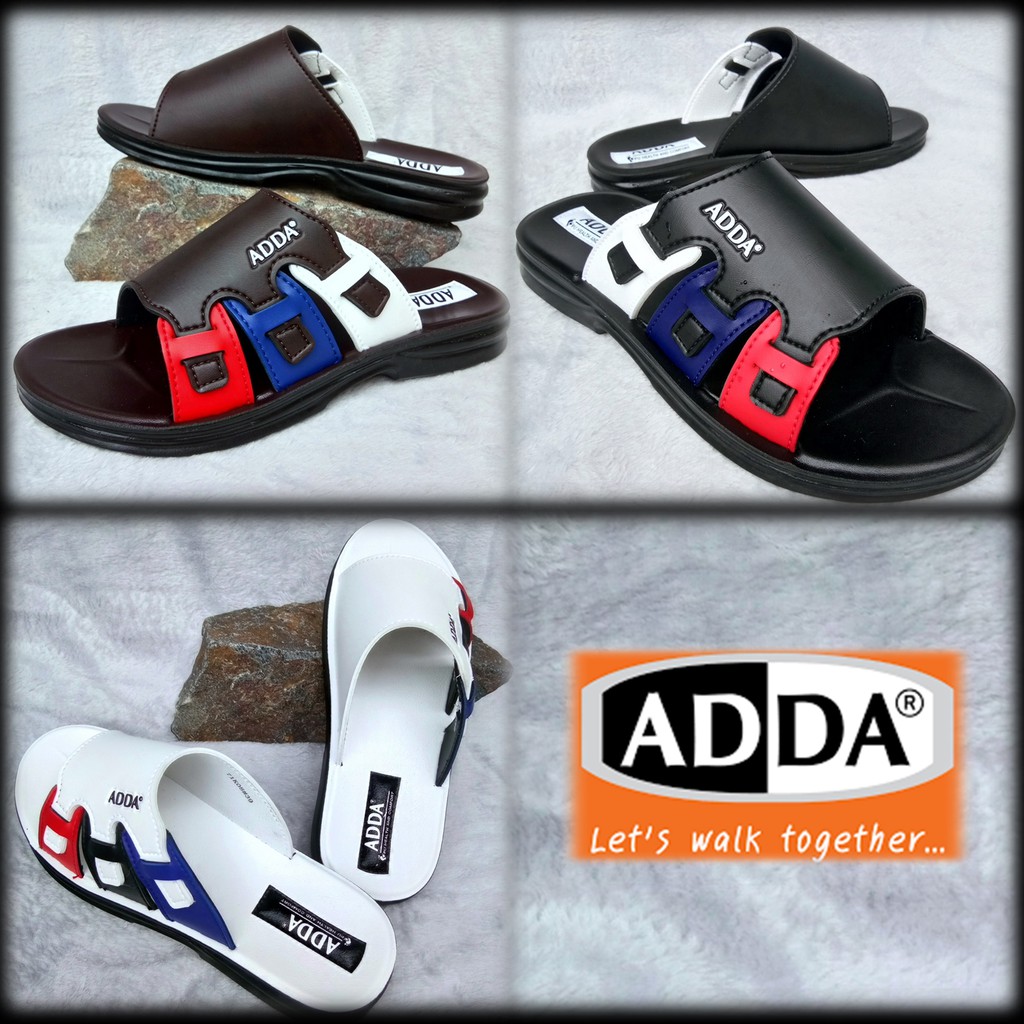 รองเท้าแตะผู้ชายแบบสวม รองเท้าแตะหนัง Adda 71K08
