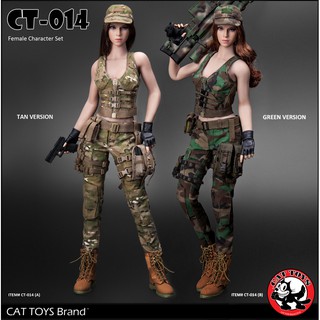 ฟิกเกอร์ โมเดล ของสะสม งานแบช CAT TOYS CT014 Military Female Character set